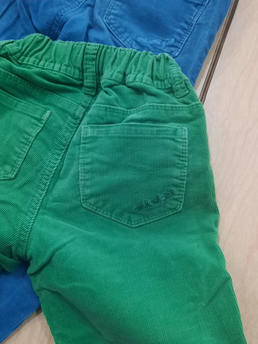 OshKosh B'gosh Girls Bootcut Green Blue Corduroy Pants 6x